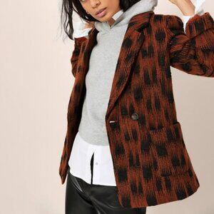 Anthropologie Keris Current Air Brown/Orange and Black Knit Jacket/Blazer